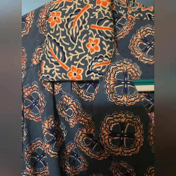 Roller Rabbit long sleeves blue and orange floral dress - Picture 5 of 10